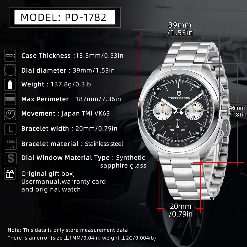 ساعة باجاني ديزاين للرجال 2024 ساعة كوارتز كلاسيكية جديدة للرجال كرونوغراف ياقوت مضيء 100 متر مقاومة للماء من الفولاذ المقاوم للصدأ