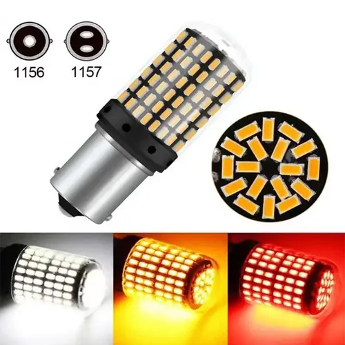 2 uds BAU15S 7507 luz de señal de giro PY21W 5009 Canbus bombilla Led sin Error intermitente ámbar 144 lámpara 3014 Chip de alto brillo