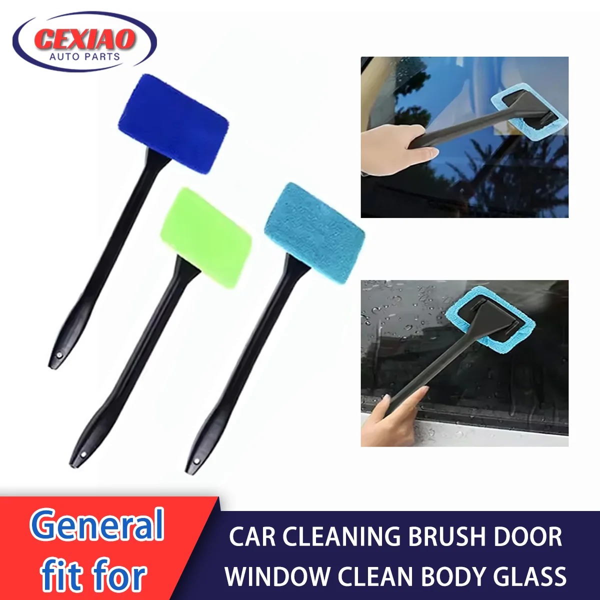 Cepillo de limpieza de coche, limpieza de puertas y ventanas, limpieza de vidrio corporal, esponjas desempañantes, paños, cepillo, mantenimiento de piezas giratorias