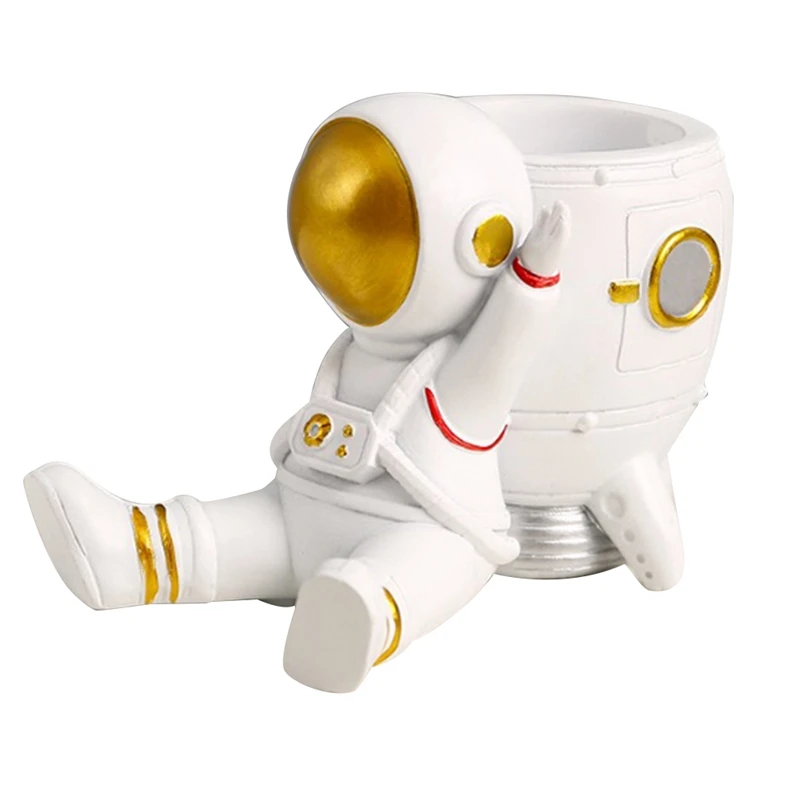 Astronaut Pen Holder /Pencil Pen Cup Holder Astronaut Figurines Children's Room Desk Decor Ornament Gift For Space Lover