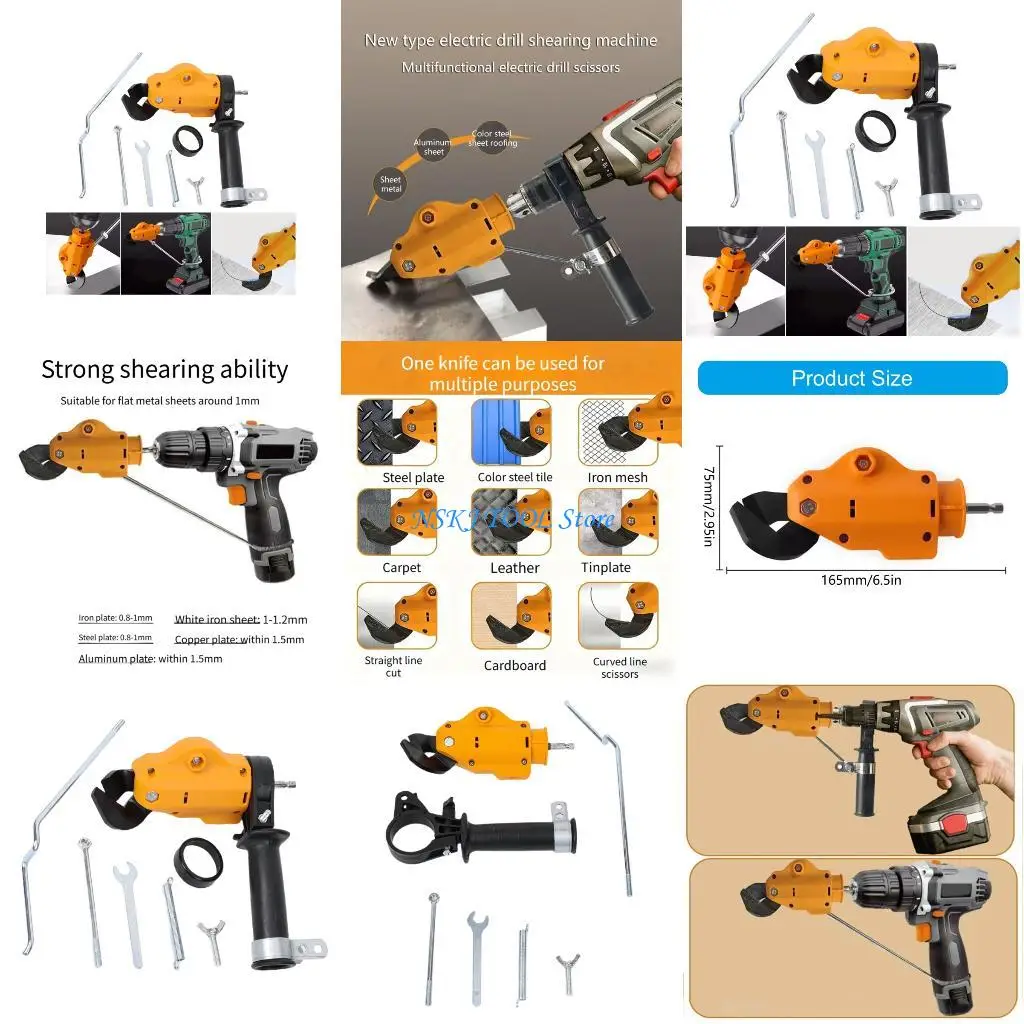 

L8RC Industrial Metal Shears for Electric Drill Professional Iron Copper Pipe Cutting Tool Accessories for Workshop Repair