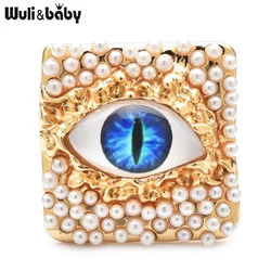 Wuli&baby Pearl Eye Brooches For Women 4-color Beautiful Charming Eyes Party Office Badge Pins Gifts