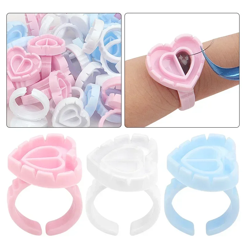 100Pcs Disposable Tattoo Ink Caps Microblading Permanent Pigment Cap Ring Makeup Eyelash Glue Nail Gel Tattoo Ring Cup Container