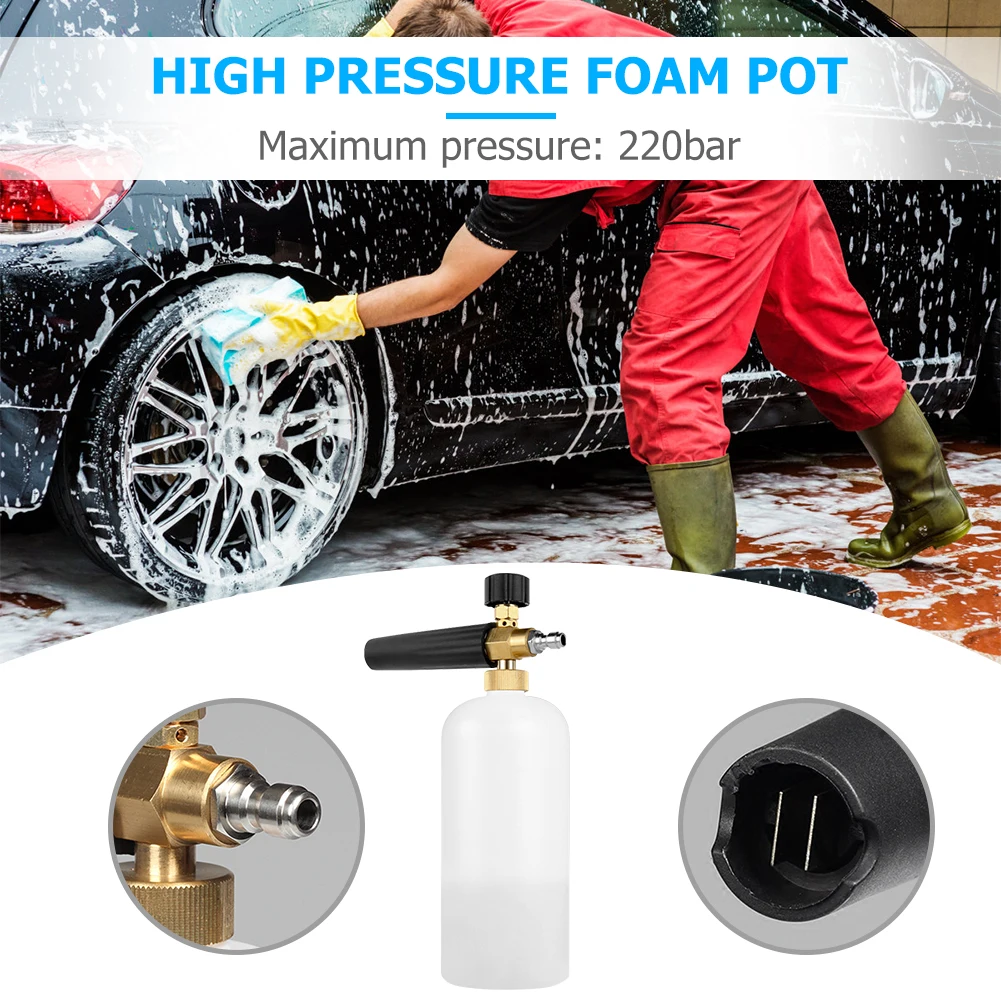 

High Pressure Foam Gun 220bar High Pressure Water Gun Plastic Metal Portable for Car Truck Motorcycle Floor for Window Cleaning