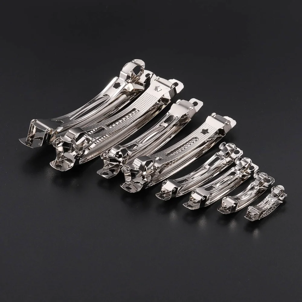 10 unidades de bases de pinzas para el pelo estilo barrettes franceses con clip automático, en blanco, para ajuste de ancho, suministros para la fabricación de lazos y horquillas para el pelo, para la creación de joyas