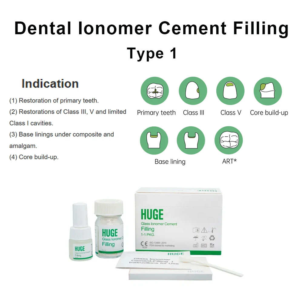 Dental Filling Material Gic Glass Cement Ionomer For Teeth Repair Primary Permanent Professional Restoration Gc 1 Huge Dentistry