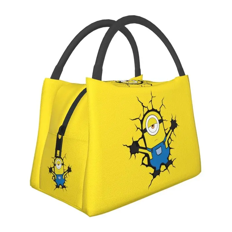 

Minions Broke The Wall Resuable Lunch Box Women Waterproof Cartoon Animation Cooler Thermal Food Insulated Lunch Bag Container