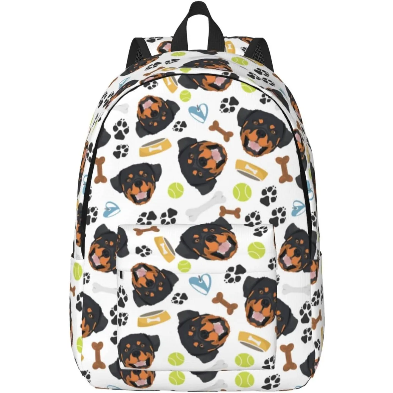 

Travel Laptop Backpack - Cool Rottweiler Computer Canvas Backpack Bag with Adjustable Straps