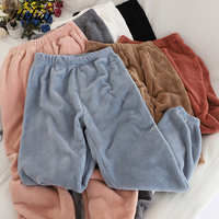 ITOOLIN Winter Women Velvet Pajama Pants Elastic Waist Home Casual Warm Woolen Pants For Women Cashmere Trousers Autumn 2024