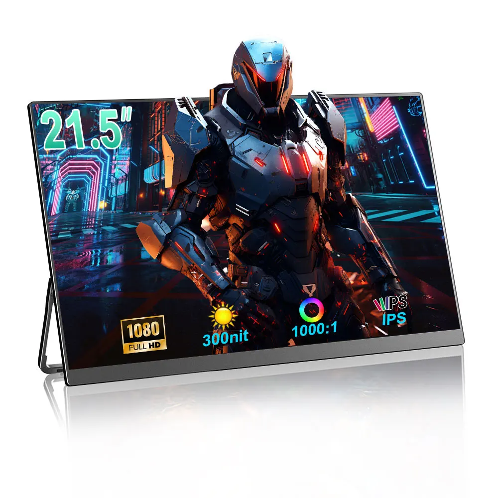 DLN 21.5" Portable Monitor 100Hz 1080P 72% sRGB USB C HDMI HDR Plug Stand IPS Screen Extender For Smart Housing and Gaming
