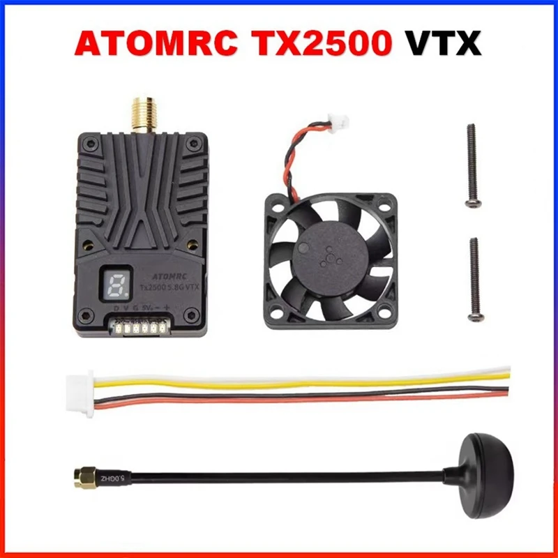 ATOMRC TX2500 4.9G-5.8G 2.5W VTX FPV Videotransmitter 800/1600/2500Mw Supports X/Low Band For RC FPV Drone