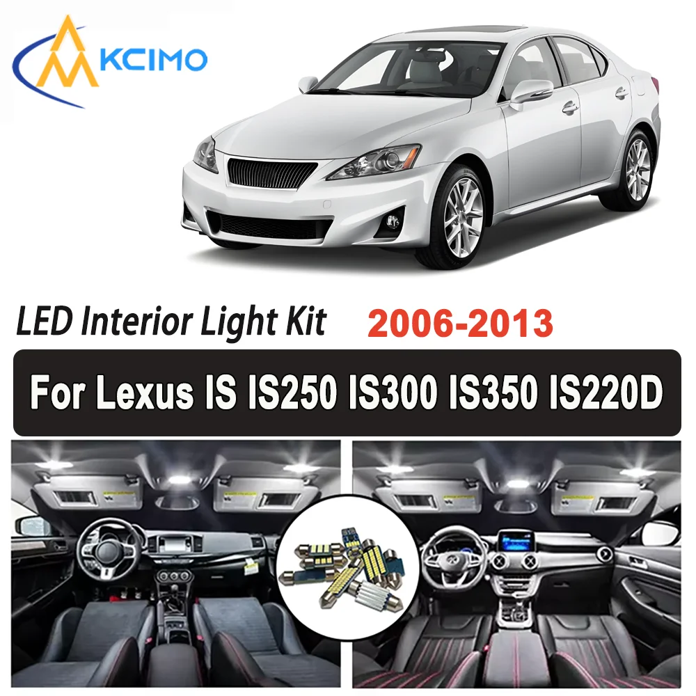 

Kcimo LED For Lexus IS IS250 IS300 IS350 IS220D 2006 2007 2008 2009 2010 2011 2012 2013 Premium Bright LED Interior Dome Map