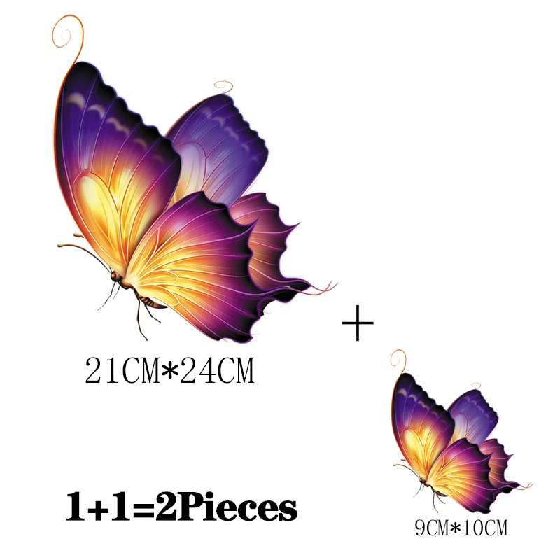 Iron On Fusible Patches Heat Thermal Transfer Women T-Shirt Stickers Ironing Applications For Clothing Butterfly Custom