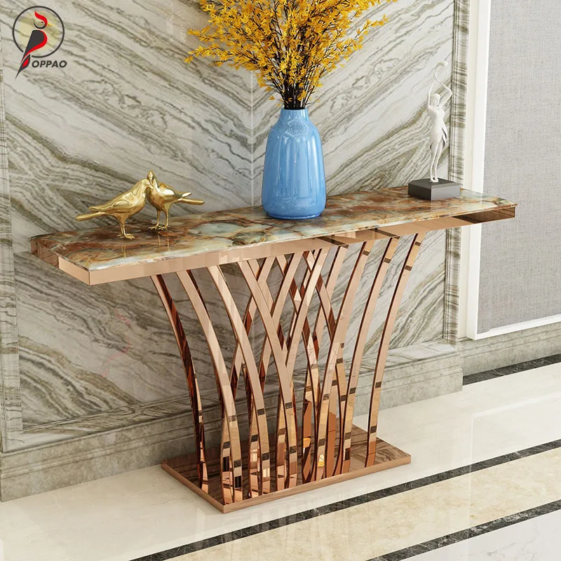 yjq entrance cabinet simple creative wall modern simple stainless steel corridor end view table