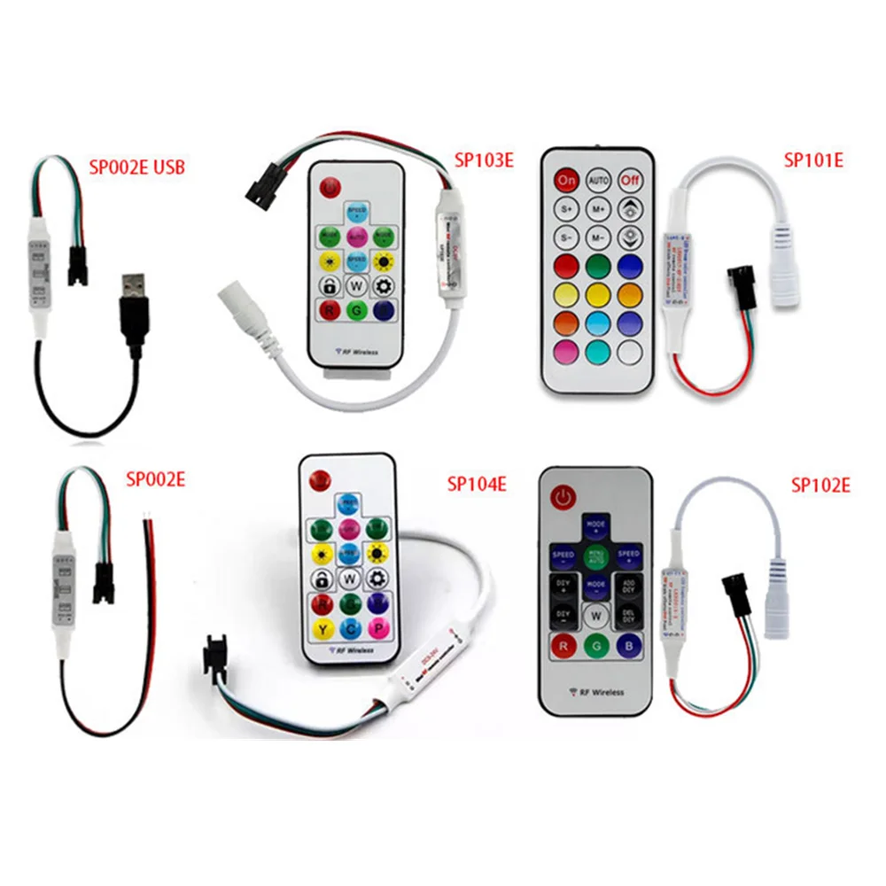 Magic Color LED Strip Controller Sp105e Sp106e Sp107e Sp108e Sp110e Sp511e Ws2811 Ws2812b SP511E Mini Slide Lamp With Wireless R