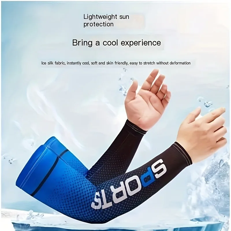 1 Pairs Cooling Arm Sleeves for Men Women, UV Sun Protection Compression Arm Cover, Breathable Cool Sleeve for Running Fishing image 2