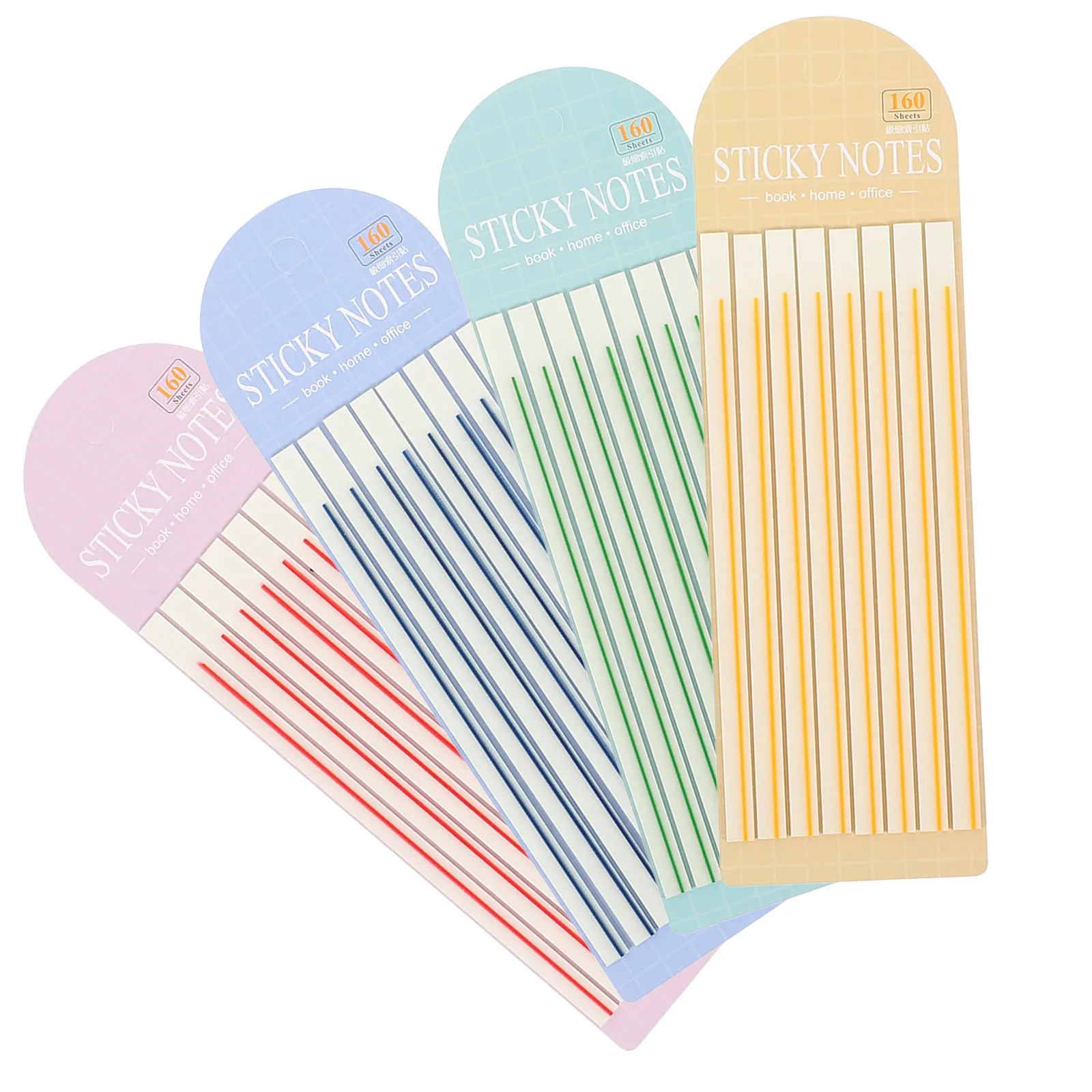 4 Books PET Highlighter Strips Transparent Stickers Reading Tape Annotation Tabs Colored Adhesive Markers Book Notes