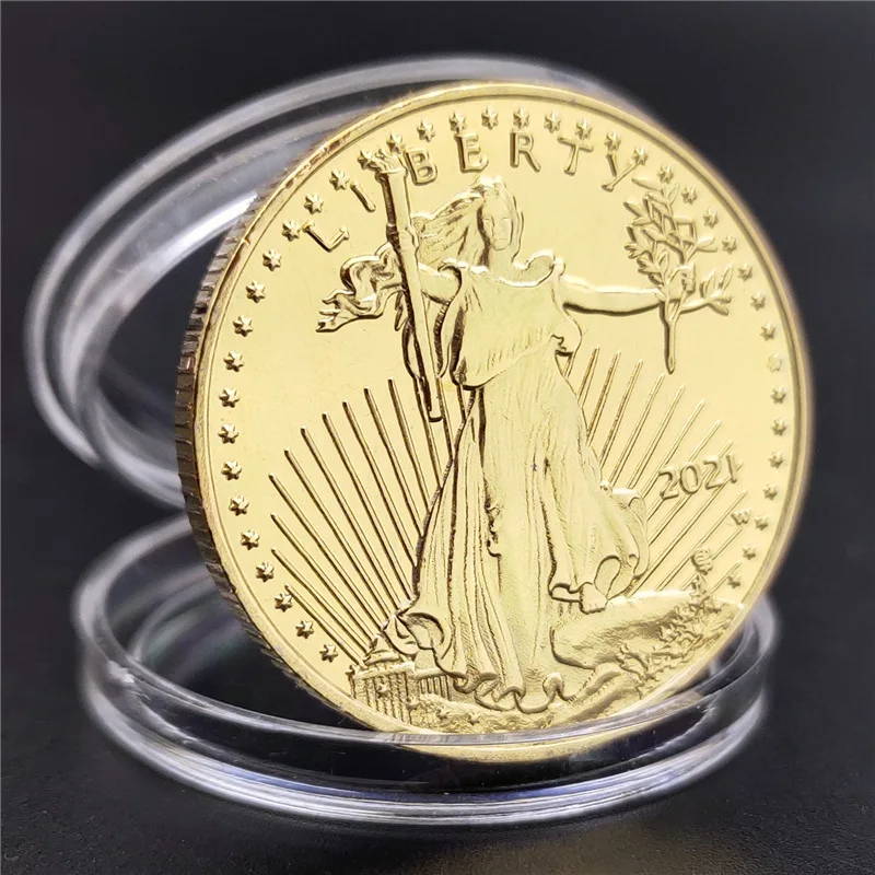 1/2 oz Fine Gold Collectibles Coins United Statue of America Liberty Challenge Coin New Year Gift exquisite Collection 2021/2016