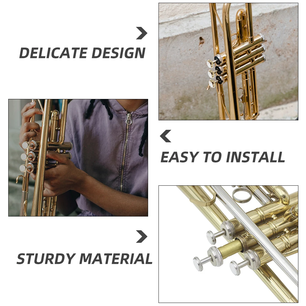 

3Pcs Trumpet Finger Buttons Natural Material Instrument Accessories Unique Style Trumpet Keys Replacement