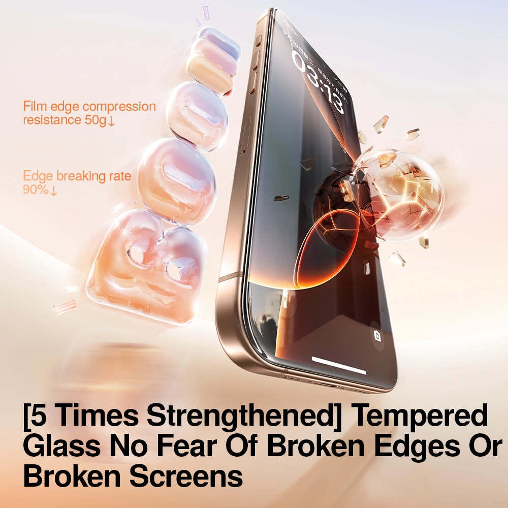 واقي شاشة SmartDevil لهاتف iPhone 17 Pro Max 17 Pro 16 15 14 صندوق خالي من الغبار عالي الدقة طبقة زجاجية شفافة مضادة للبصمة