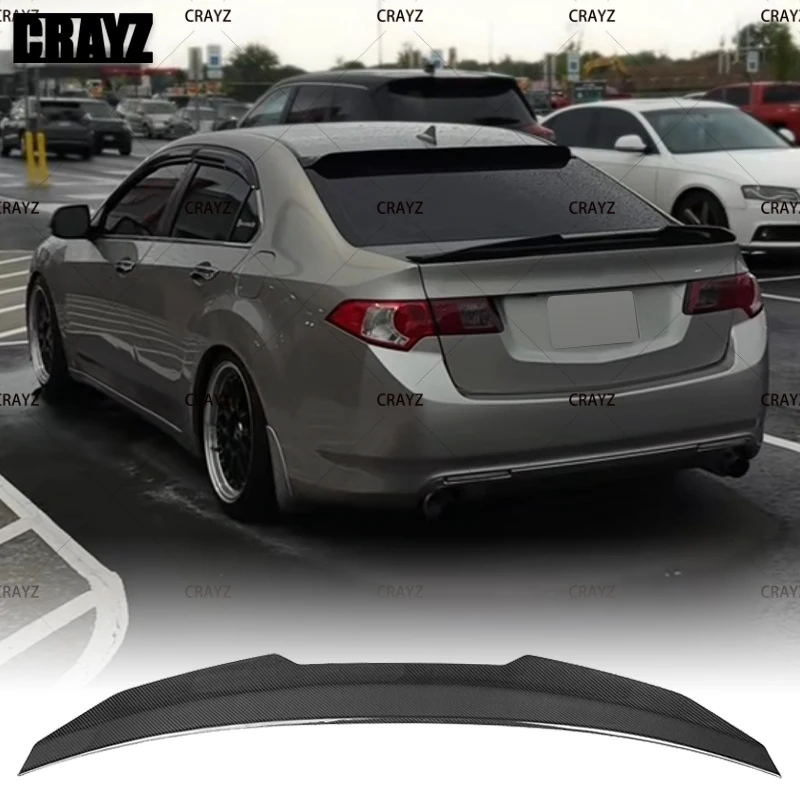 For Honda Spirior/Acura Tsx Spoiler 2009 10 11 12 2013 High Quality PSM Style Forged Fibre Car Rear Trunk Cover Wings Spoiler