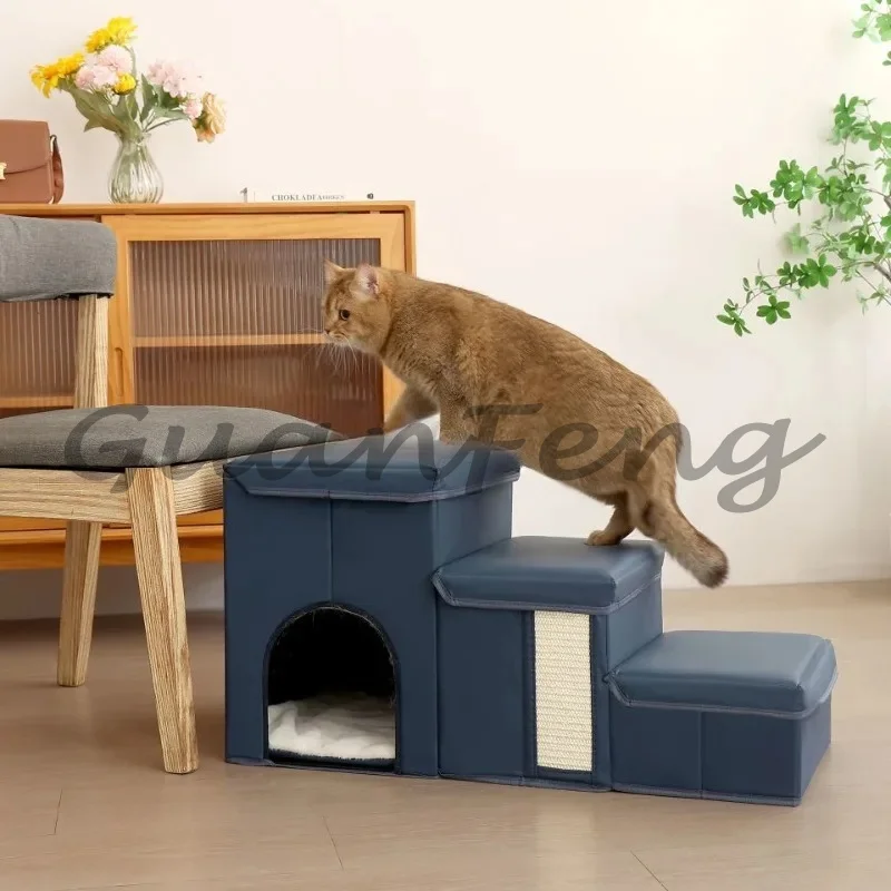 Foldable storage kennel ladder portable staircase