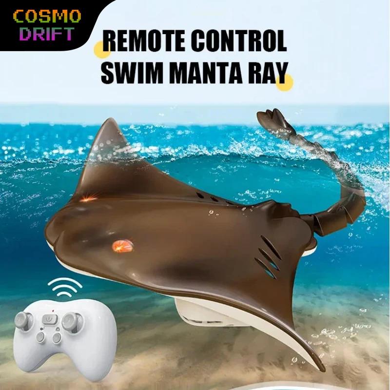 

Realistic RC Stingray Toy Waterproof Remote Control Manta Ray Fish Electric Swimming Shark Bath Toy for Kids Water Play