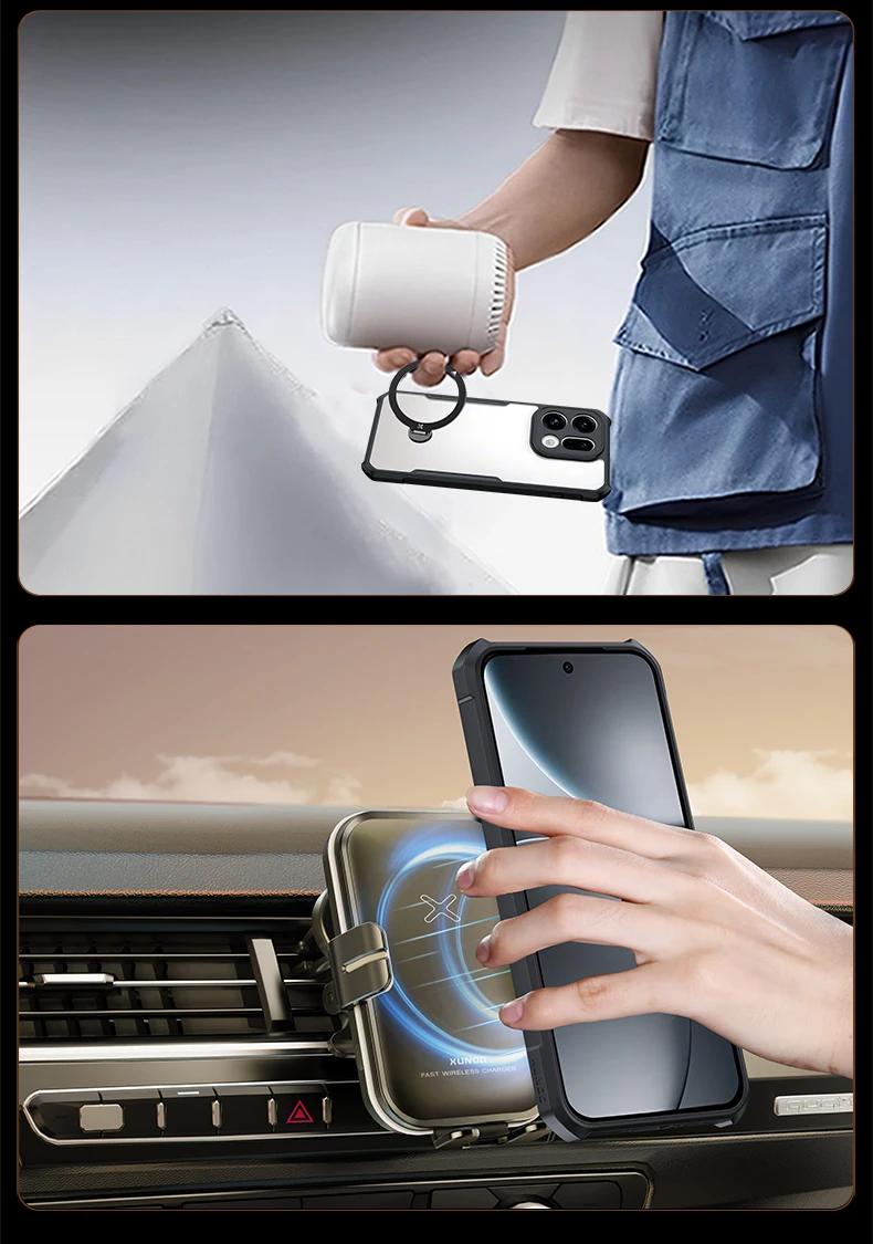 Xundd Für OPPO Find X9 Pro Find X9 Magnetische Hülle Airbag Stoßfester Kameraschutz TPU & Acryl 360° ° Abdeckung für drehbaren Ständer – Detail 3