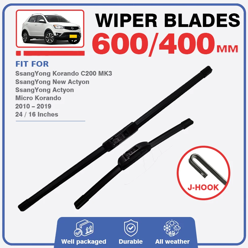 Front Windscreen Wiper Blades For SsangYong Korando C200 2010 - 2019 Turismo New Actyon Windshield Window Brush Car Accessories