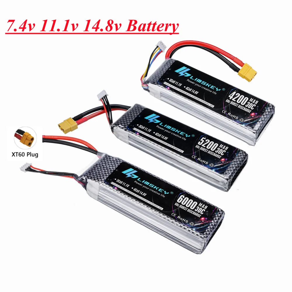 Akumulator RC Lipo 7.4v 11.1v 14.8v do zabawek RC Samochody Łodzie Drone Części 1500mah 2200mAh 2800mah 4200mah 5200mah 6000mAh 2S 3S Akumulator