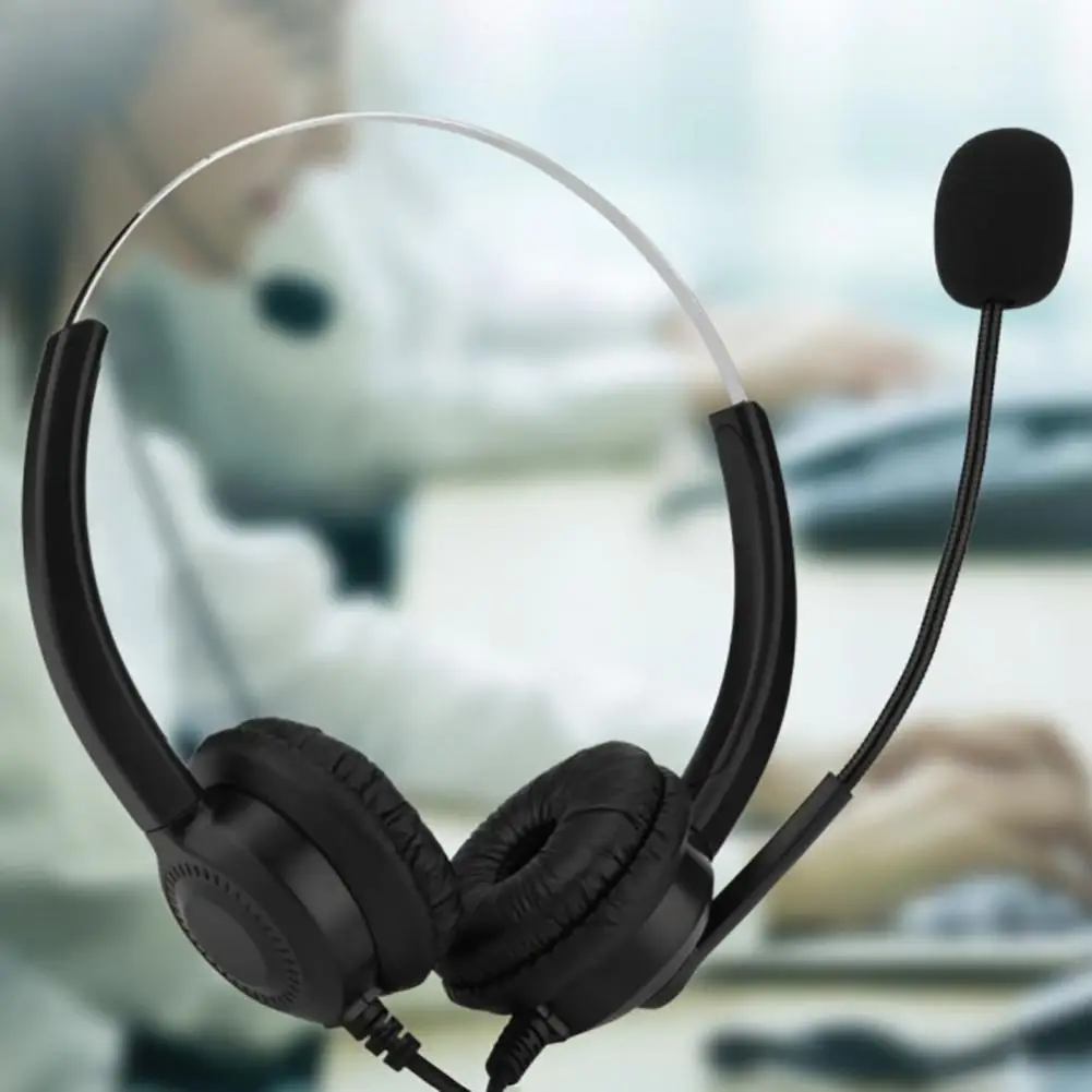 H300D Telephone Headset Lossless Noise Reduction Breathable 3.5mm RJ9 Call Center Communication Binaural Headphone for Truck Dri