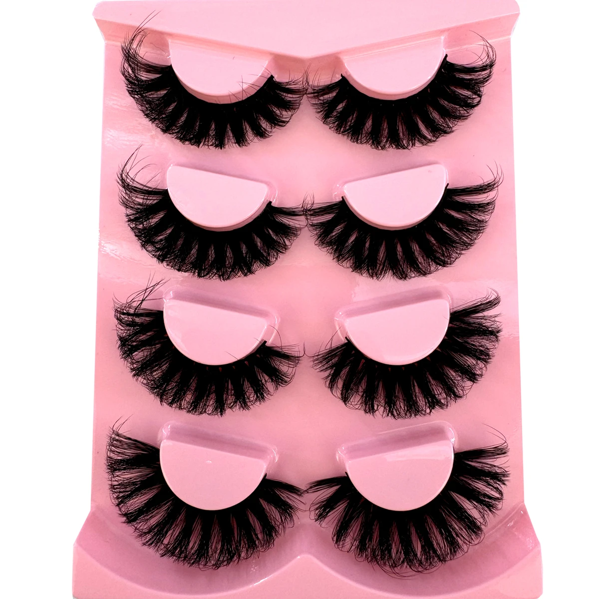 AMSDCN Super Thick Curling 4 pairs of False Eyelash Coarse Long Vacation Eyelash Dramatic Eyelash 3D Fake Mink Eyelash Wholesal