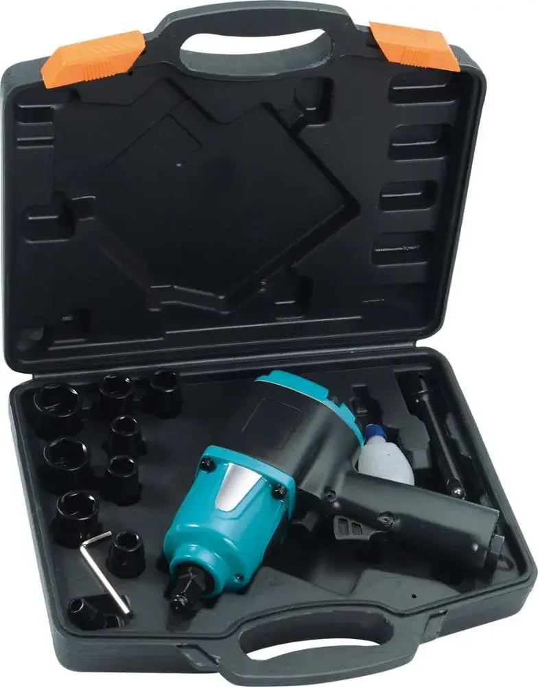 TY53602K Pneumatique 1/2 po Kit de clé à chocs (13 pièces) Le design composite ergonomique léger réduit la tension du poignet et la fatigue