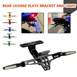 Motorcycle License Plate Bracket Fender Eliminator Kit Universal Holder Mount Tail Tidy With LED Light For Yamaha Kawasaki Parts