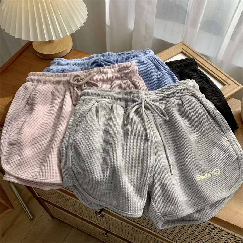 Sports Shorts Women Summer Candy Color Anti Emptied Skinny Shorts Casual Lady Elastic Waist Beach Correndo Short Pants