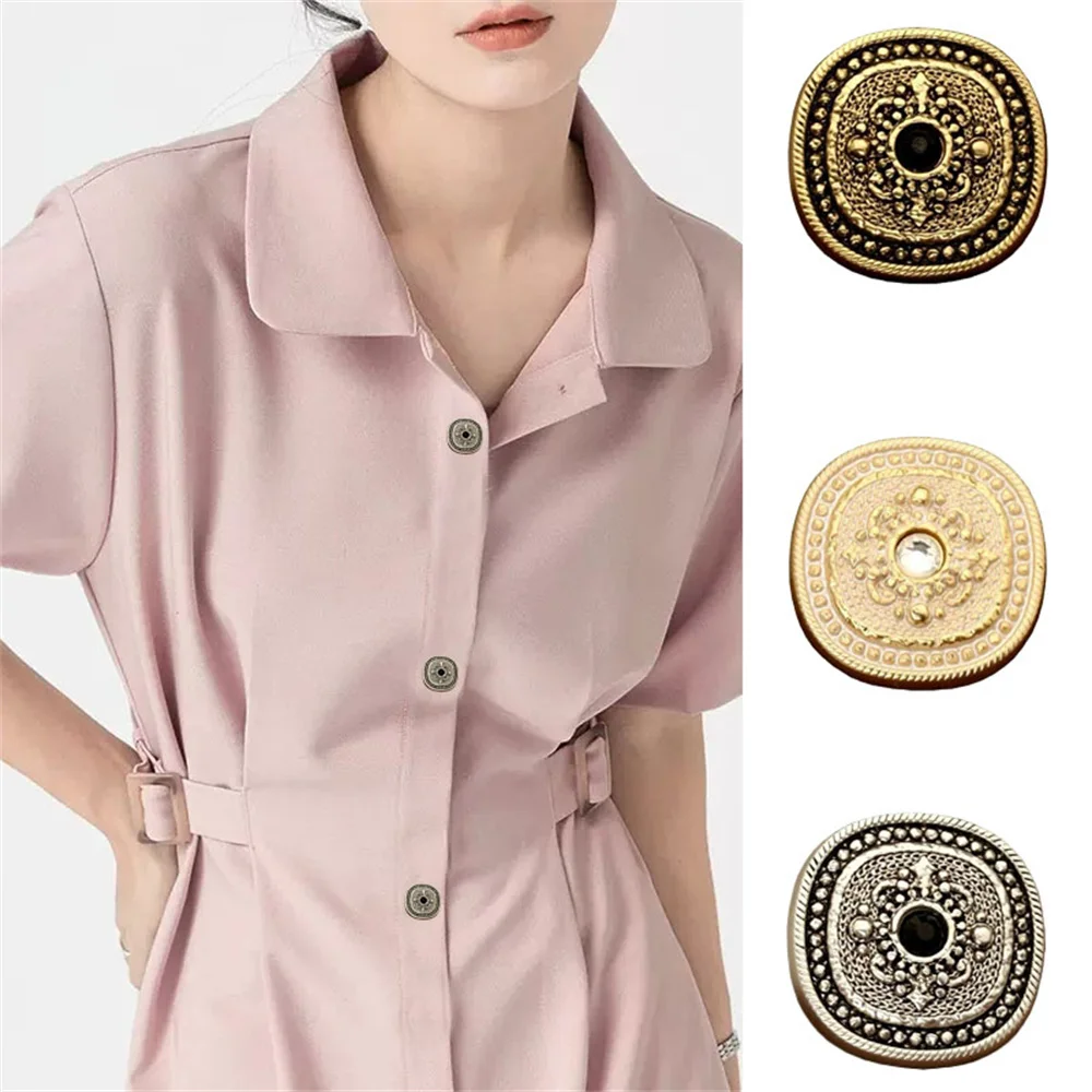 

10 Pieces/set of High-end Diamond Studded Square Buttons, Decorative Buttons for Fashionable Women's Dresses and Knitwear
