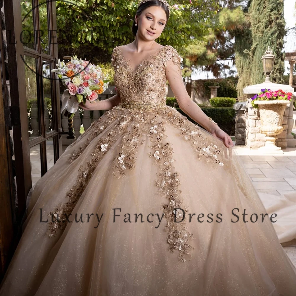 3D Floral Quinceanera Dresses 2025 Tulle Ball Gowns for Girl Sweet 16 Birthday Party Customized Sleeveless vestido quinceañeras