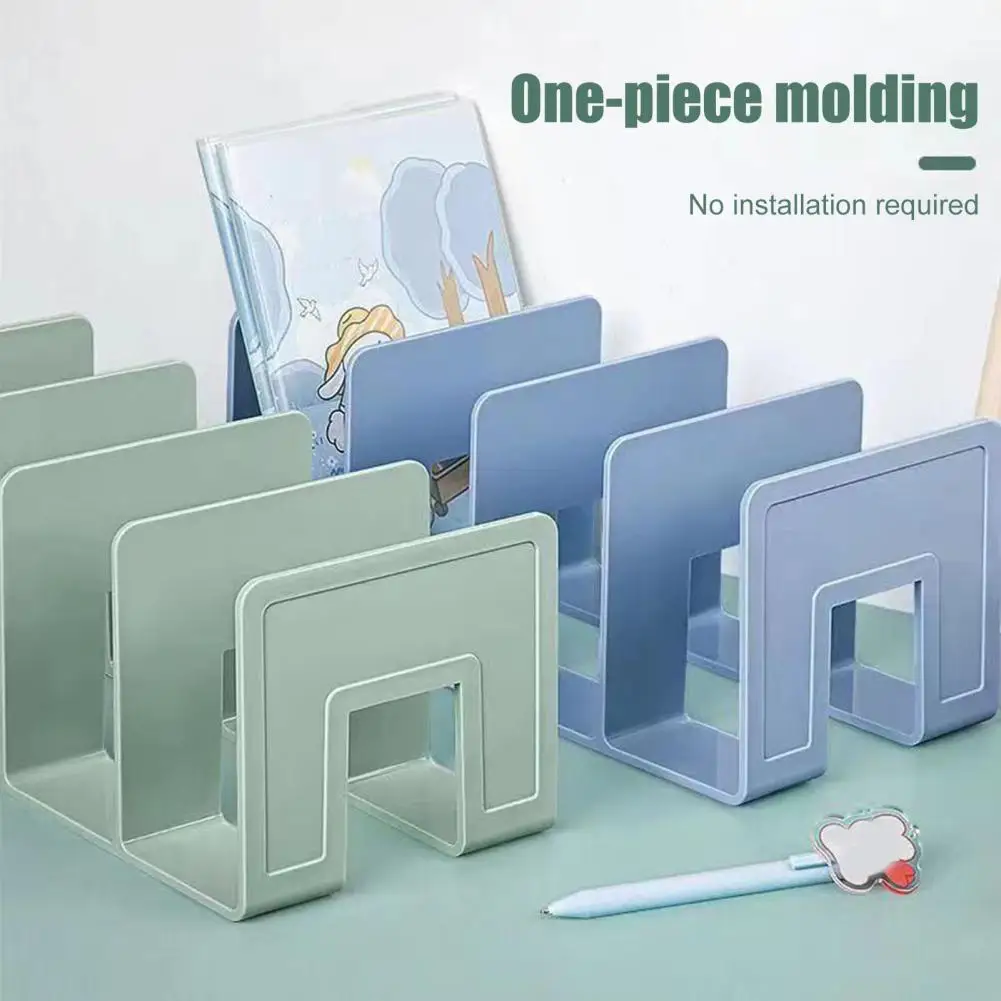 Bookend Stand Plastic Book Organizer Desk Organizer Set with Book Support Stand File Sorter Rack Magazine Holder Book Support