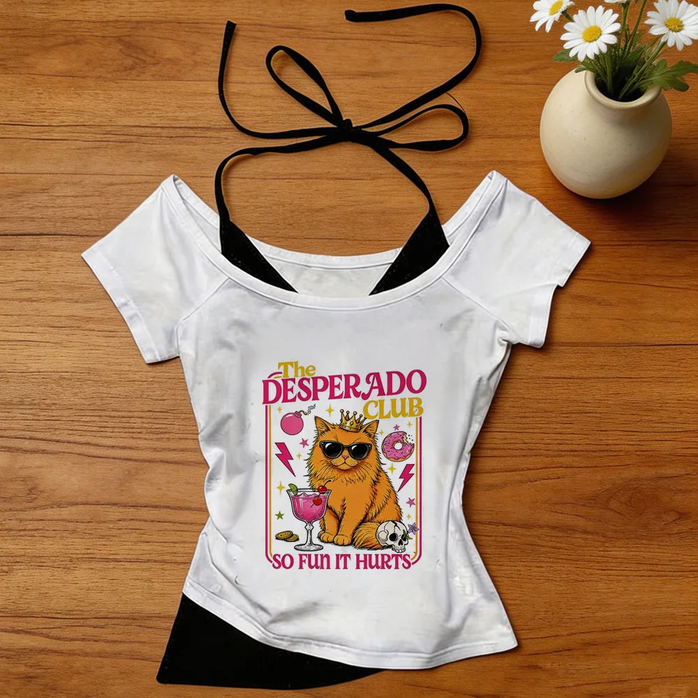 Dungeon Crawler Carl crop top teen jojifuku 2000s clearance sales harajuku scene  t-shirt y2k vintage graphic meme 2000s