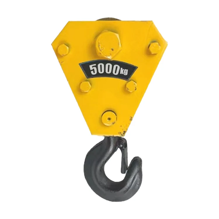 

New Metal Crane Lifting Pulley Blocks with Roller Bearing Locking Safety Hook