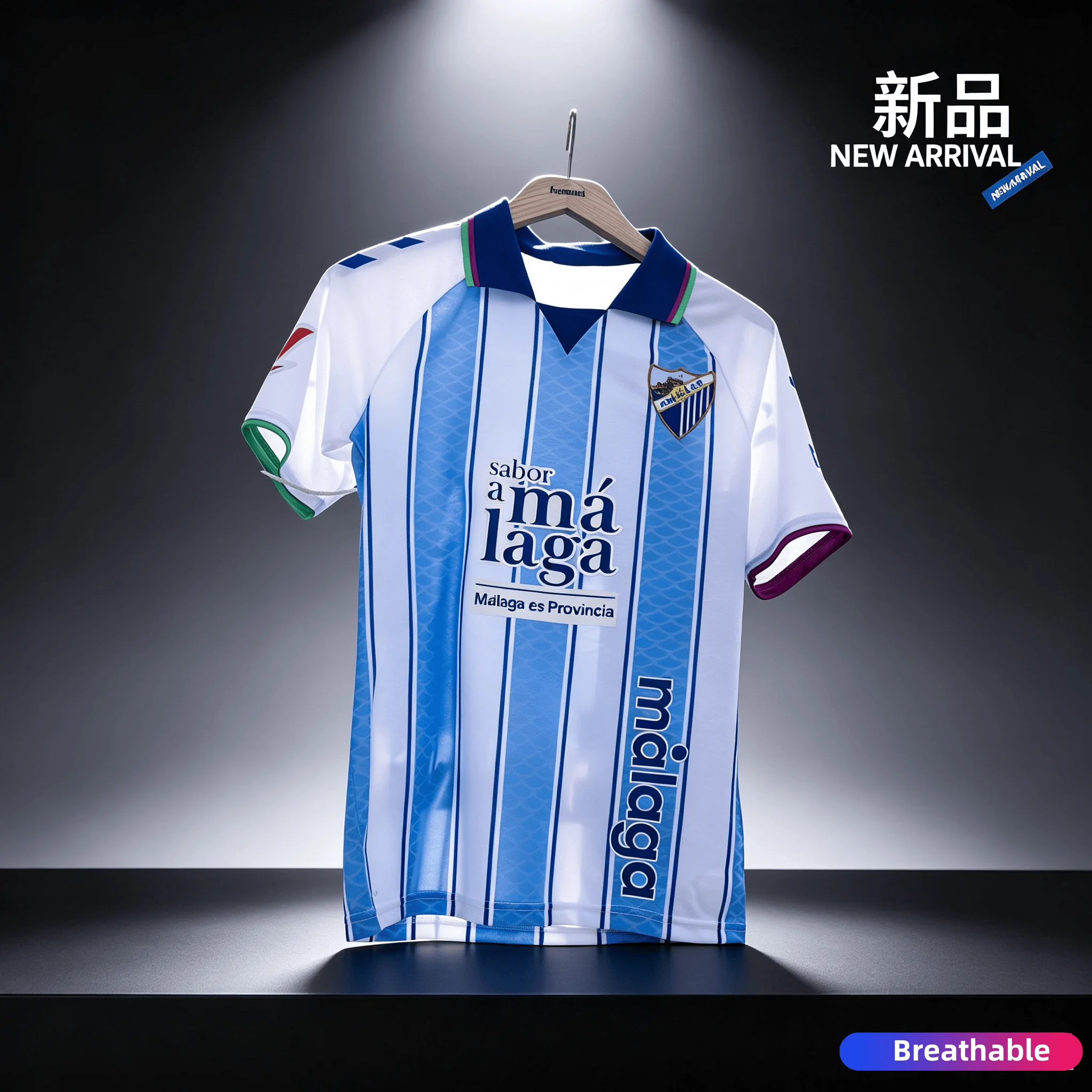 2026-27 Soccer Home Jersey Malaga CF 3D Printed Adult Athleisure T Shirt Breathable Quick-dry Soft Comfy Lightweight Family Tee