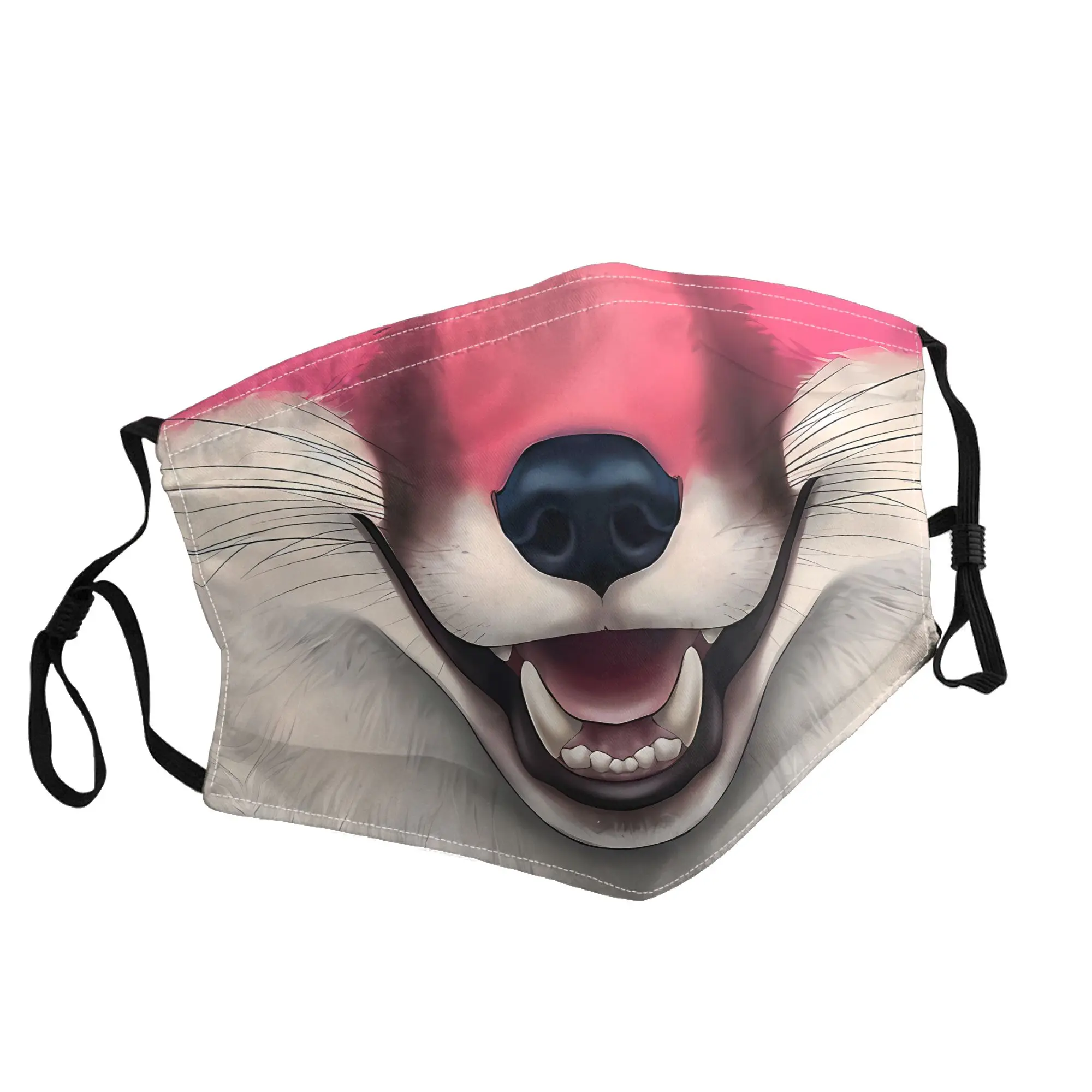 

Розовая маска для лица с изображением лисы, унисекс, для улицы, модная, с принтом