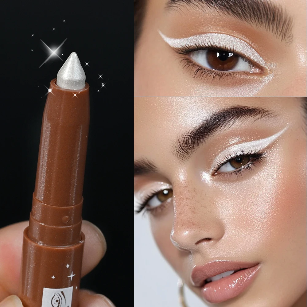 

1pc Shimmering Eyeshadow Highlight Stick Glitter White Eyeshadow Pencil for Bright Eyes Dazzling Effect Makeup Highlighter