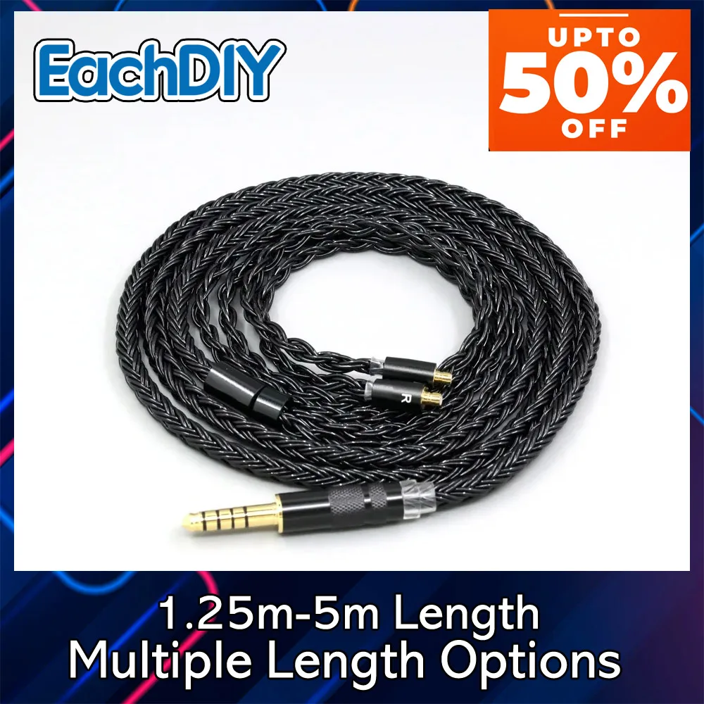 

Braided 16 Core Plated Silver Black Earphone Cable For Acoustune HS 1695Ti 1655CU 1695Ti 1670SS 8875