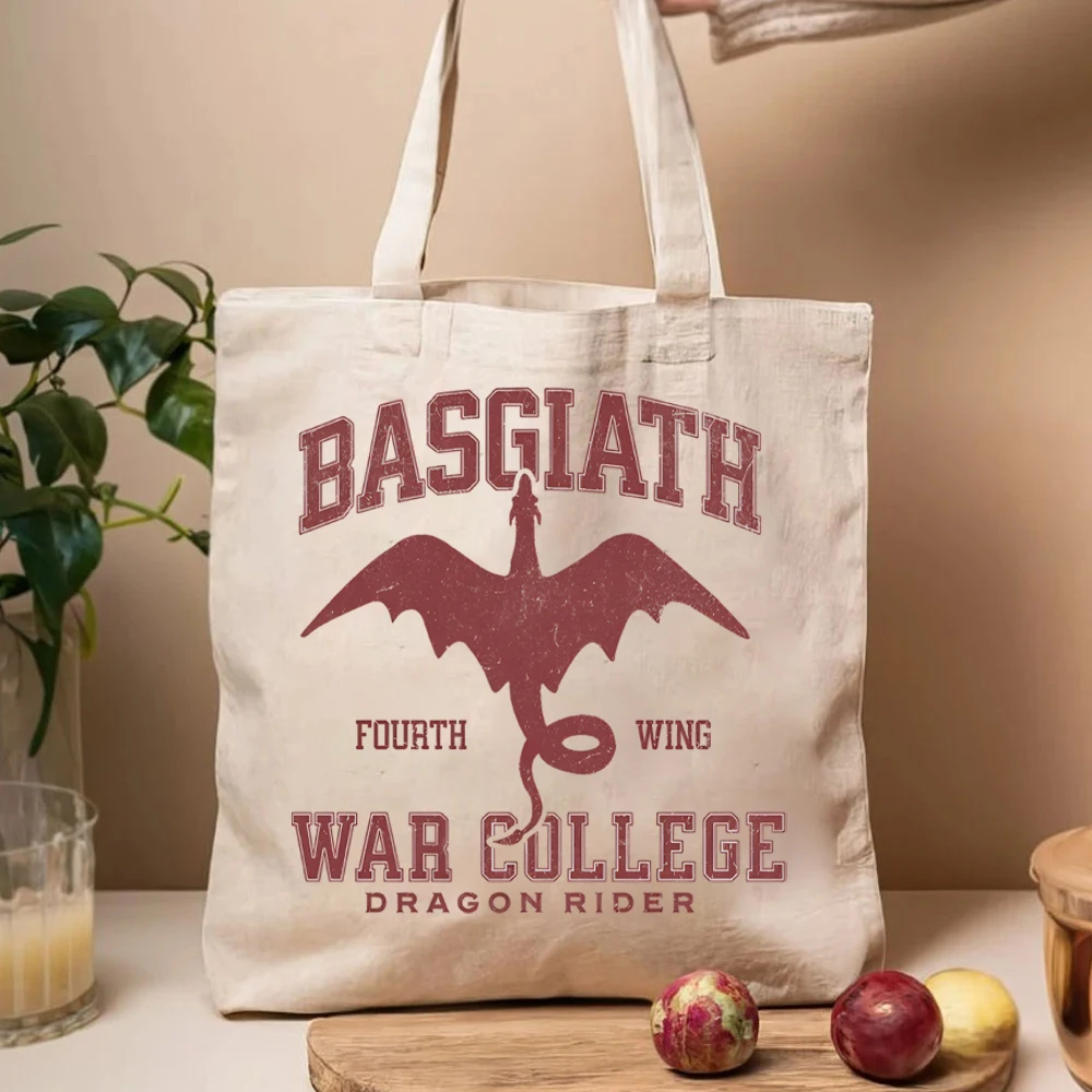 Bas giath War College Einkaufstaschen vierten Flügel Drachen reiter Frauen Handtaschen Fantasy Reader Einkaufstasche Rebecca Yarros Tasche für Frauen