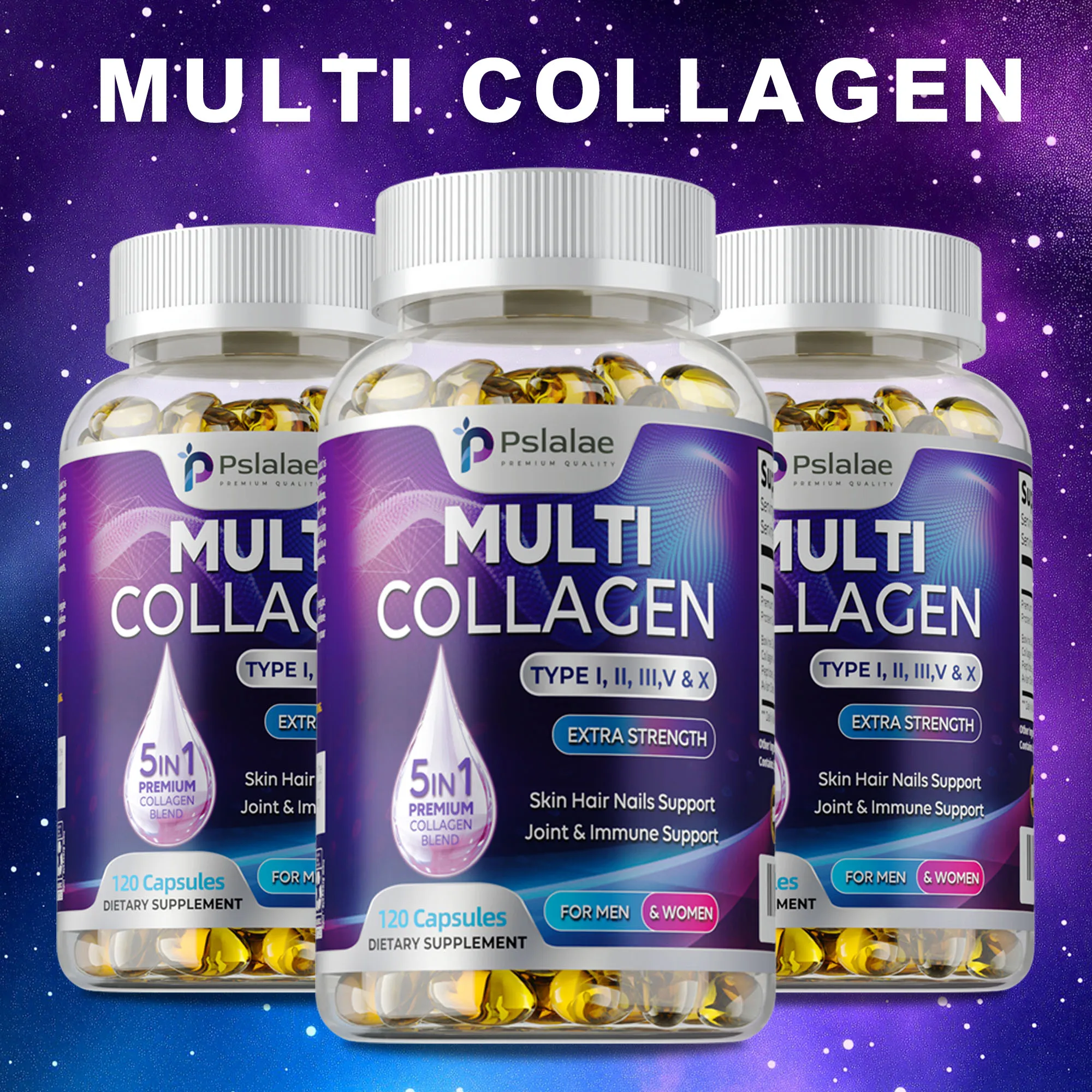 

Multiple Collagen Complex - Antioxidant,Supports Hair, Skin and Joint Health, Boosts Cellular Energy, Improves Immunity, Non-GMO