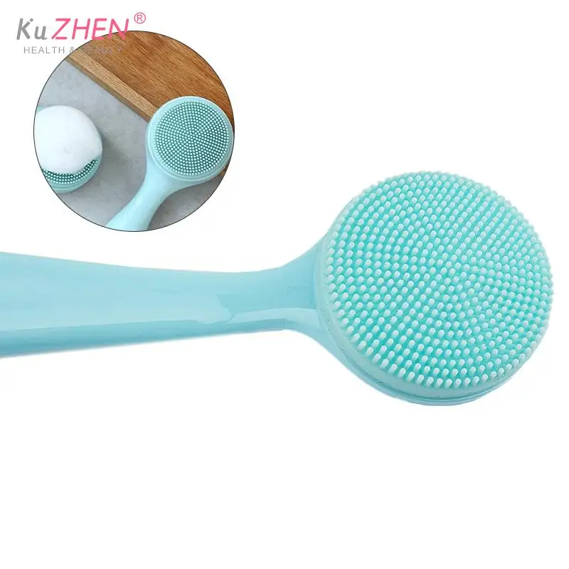 1PCS Facial Cleanser Brush Double Sided Silicone  Soft Hair Face Massage Wash Brush Blackhead Remover Portable Skin Care Tool