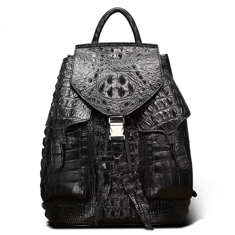 lukanikexima New Crocodile Backpack male  Casual Fashion Large Capacity Travel Backpack dbag for male two shoulder strap bag