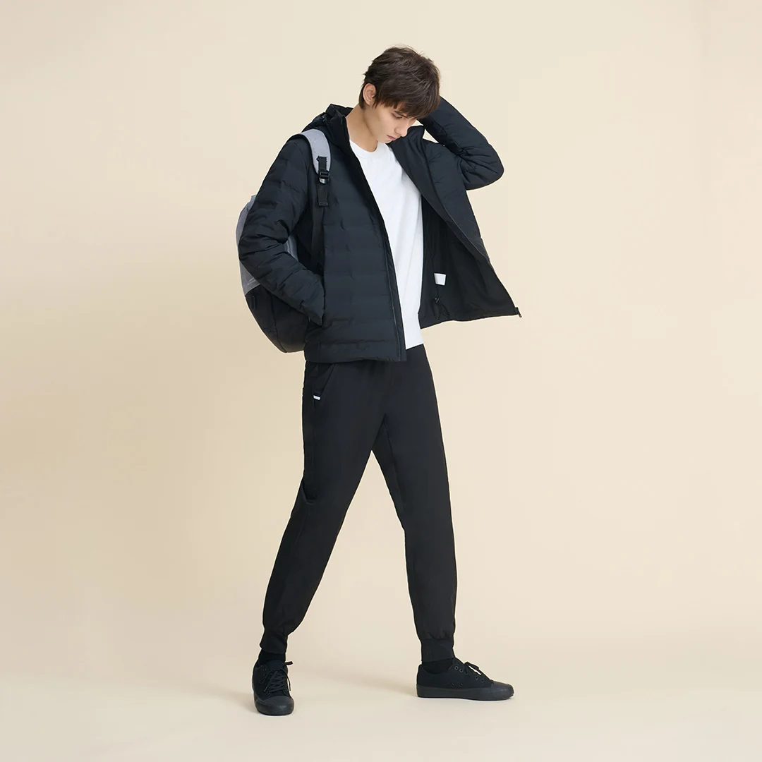 Youpin cottonsmith pato para baixo calças de jogging quentes dos homens moda inverno quente calças casuais moletom calças masculinas dos corredores