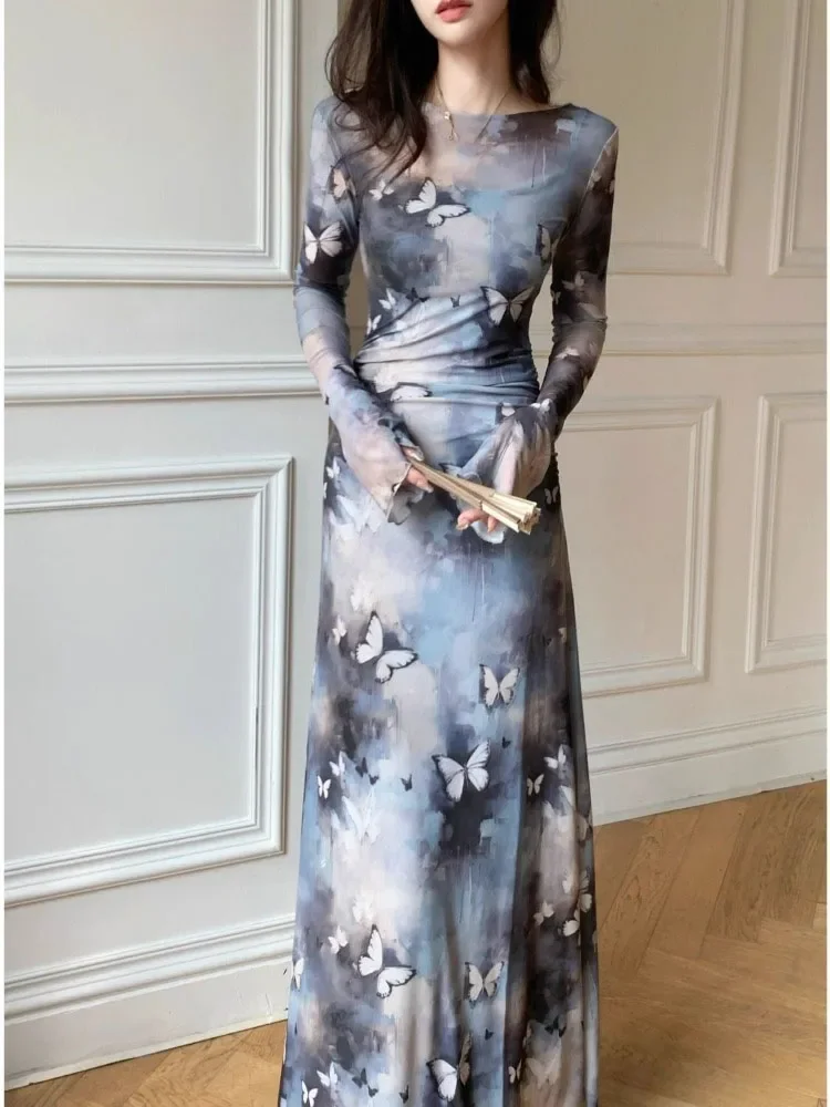 

Летние субкультурные винтажные платья с принтом Y2k, милое повседневное облегающее платье для женщин, весенне-осеннее сетчатое платье, Vestidos Mujer 2025